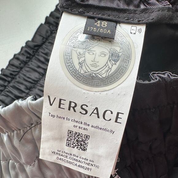 Versace Muay Thai Boxing Shorts Black & Silver Sequin 48 / M - Picture 10 of 16